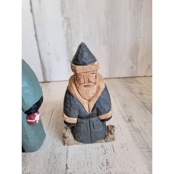 Lancy Smith folk art Santa Claus 710s lab St dog Xmas decor cat set - Picture 4 of 9